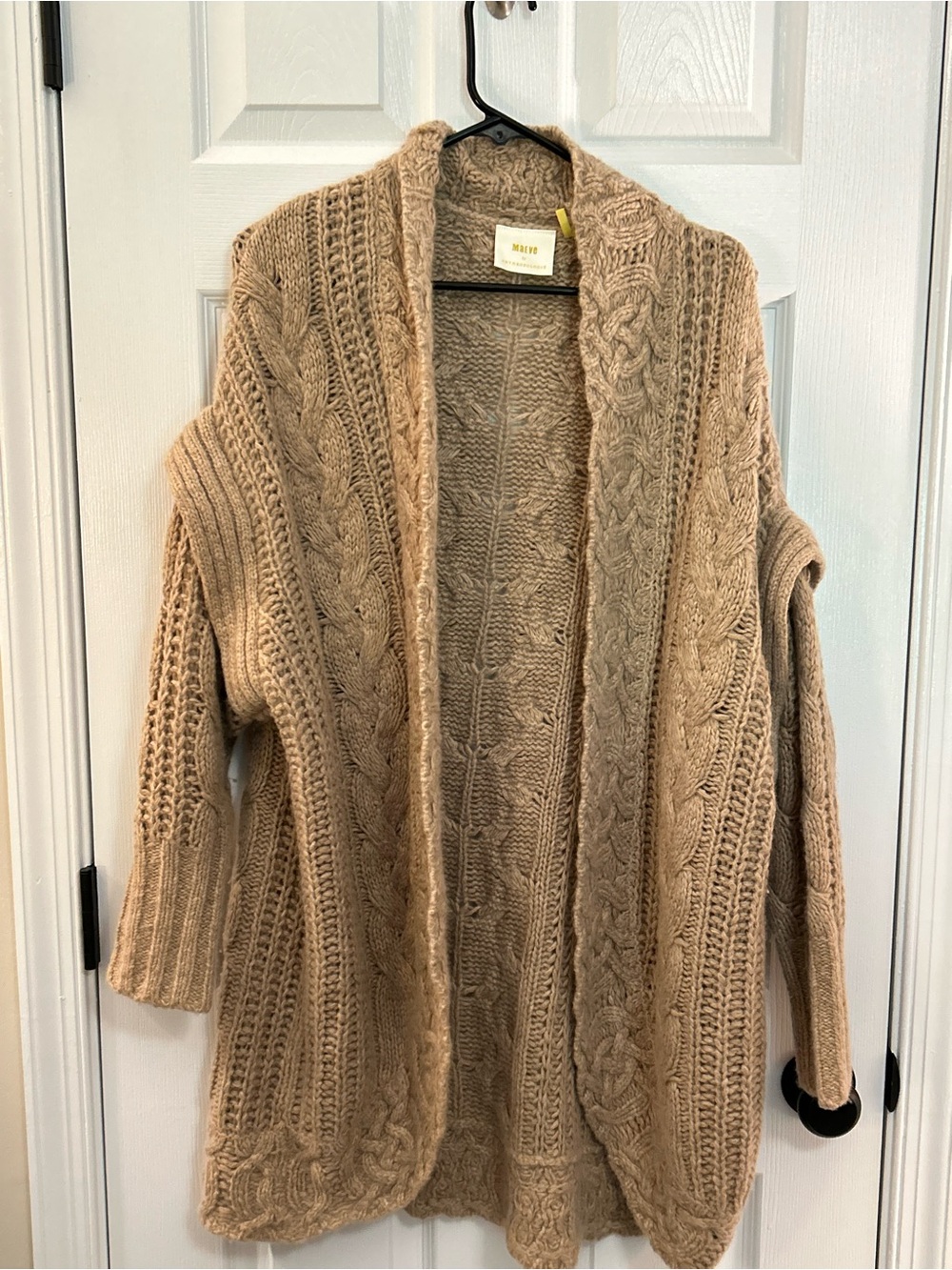 Maeve by Anthropologie 100% Cashmere Cable Knit Cardigan - XL
